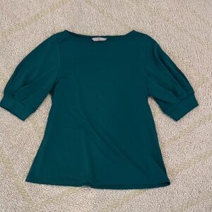 H&M Teal Puff Sleeve Blouse XS | Short Sleeve Top